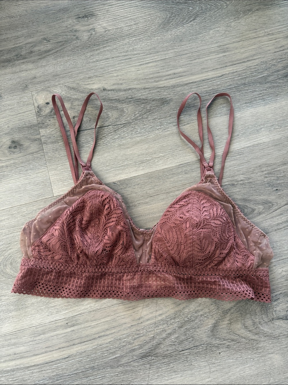 Women's Dusty Rose Lace nursing Bralette size medium